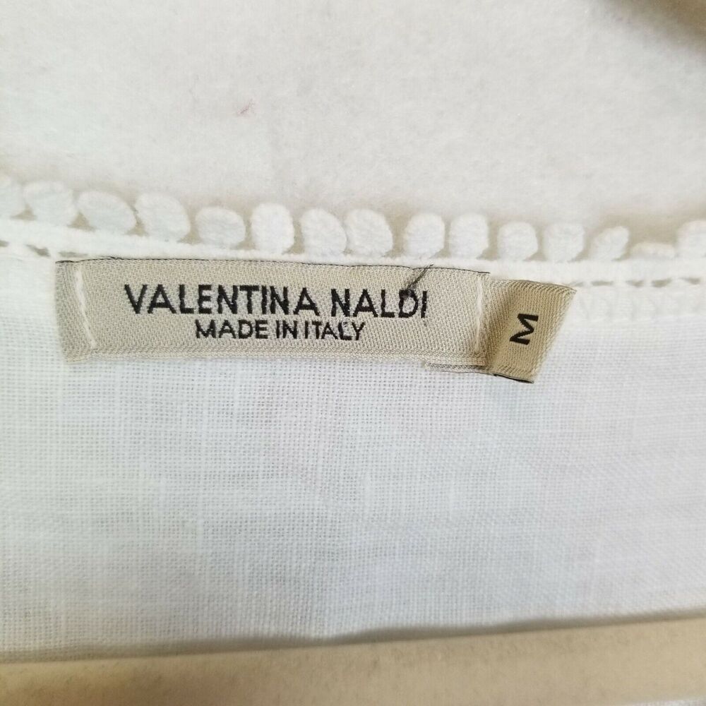 Valentina Naldi Tank Top M White Minimalist Coastal Lagenlook Resort Travel - Picture 5 of 7